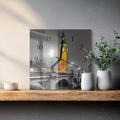 Glass clock square Big Ben