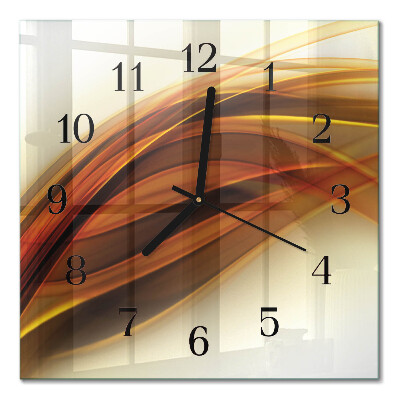 Glass wall clock square Abstraction