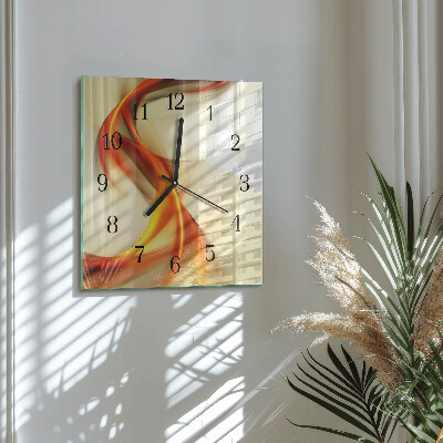 Glass wall clock square Abstraction