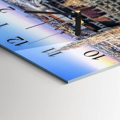 Glass wall clock square Horizon