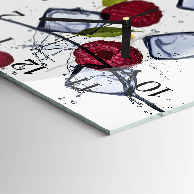 Square wall clock Raspberries