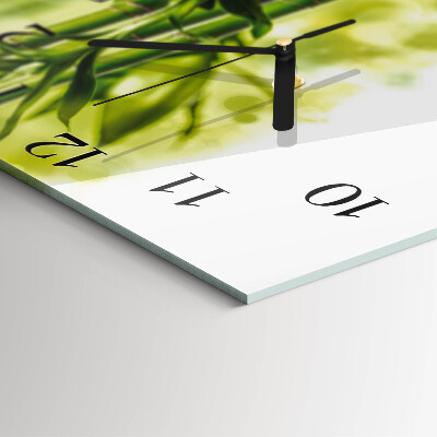 Glass wall clock square Bamboo