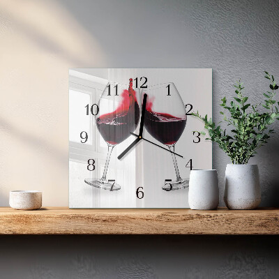 Square kitchen clock Wine
