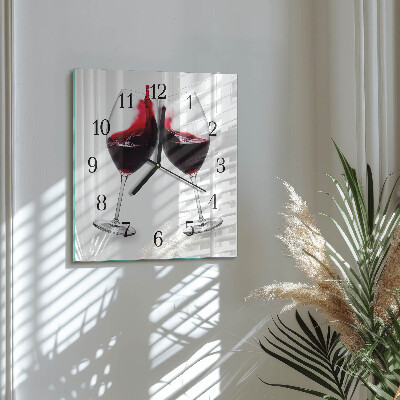 Square kitchen clock Wine
