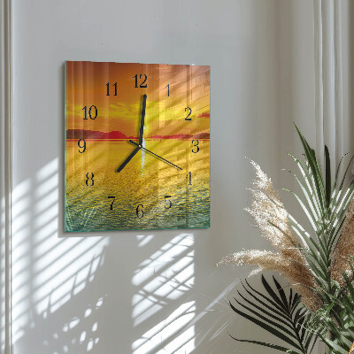 Square wall clock Sunset
