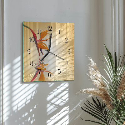 Square kitchen clock Flower
