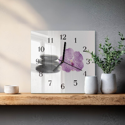 Glass clock square Stones