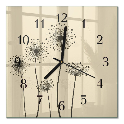 Square wall clock Flowers