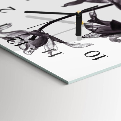Square kitchen clock Flowers