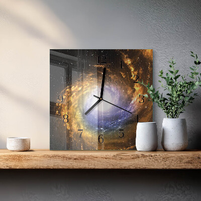 Glass wall clock square Cosmos