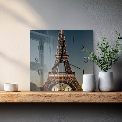 Square kitchen clock Eiffel Tower