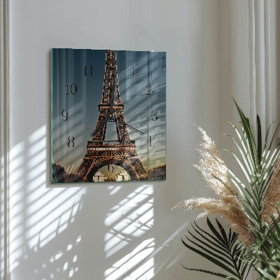 Square kitchen clock Eiffel Tower