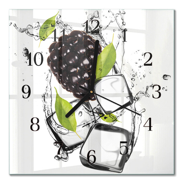 Glass clock square Blackberry