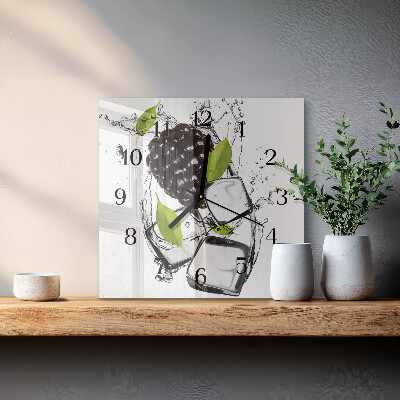 Glass clock square Blackberry