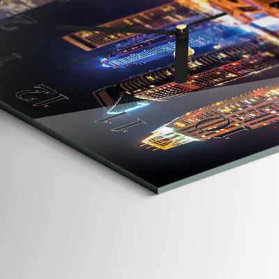 Glass wall clock square Horizon