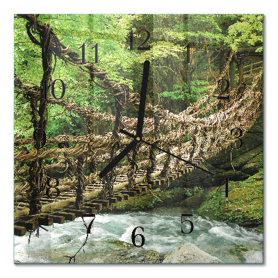 Glass clock square Rope bridge