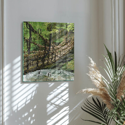 Glass clock square Rope bridge