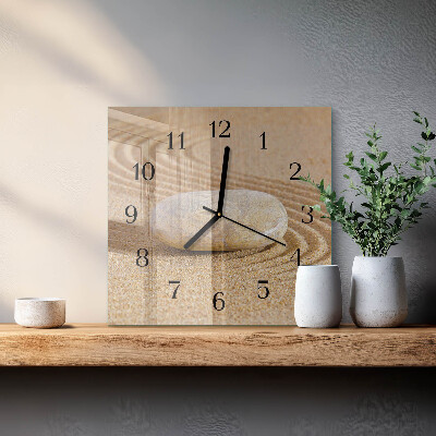 Glass clock square Stone sand