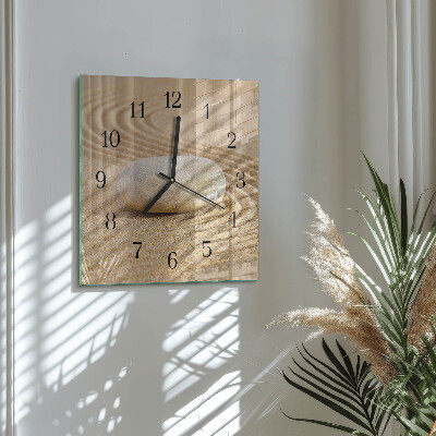 Glass clock square Stone sand