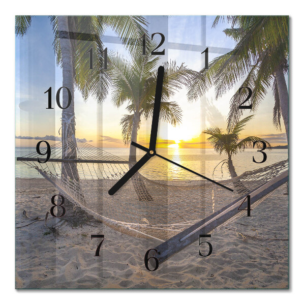 Glass wall clock square Hammock