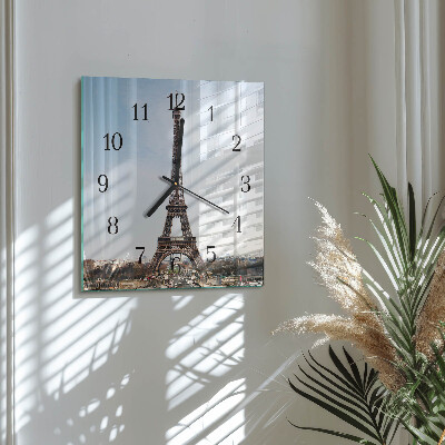 Square kitchen clock Eiffel Tower