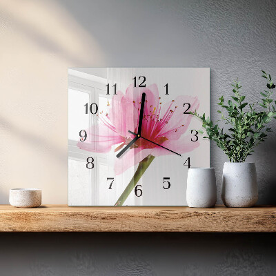 Square kitchen clock Flower