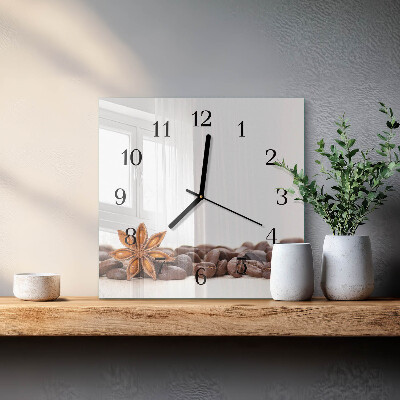 Square wall clock Coffee beans