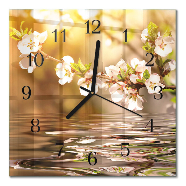 Square kitchen clock Flowers