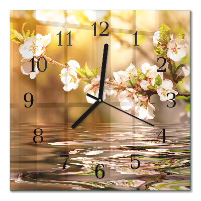 Square kitchen clock Flowers