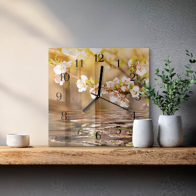 Square kitchen clock Flowers