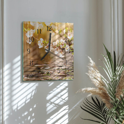 Square kitchen clock Flowers