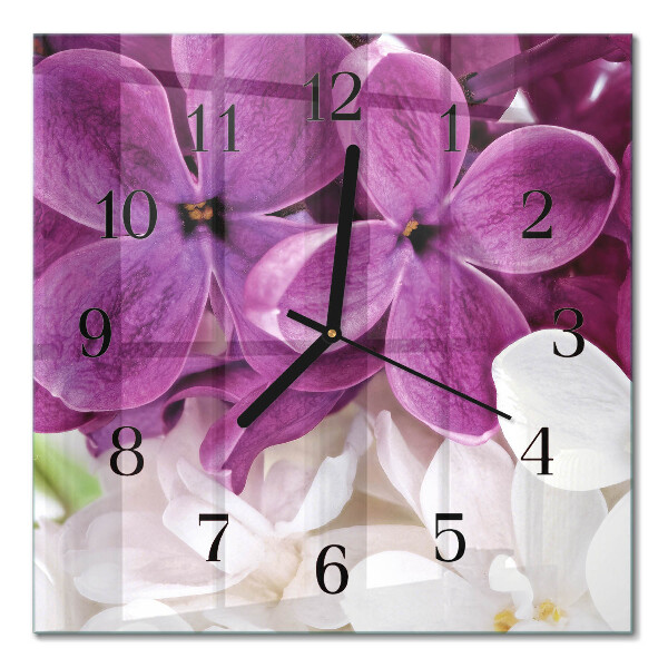 Square kitchen clock Flowers
