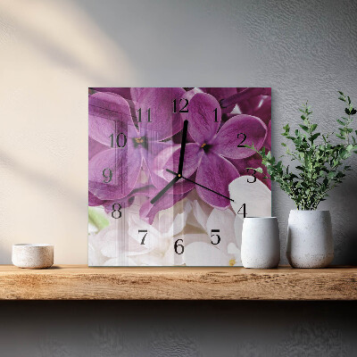 Square kitchen clock Flowers