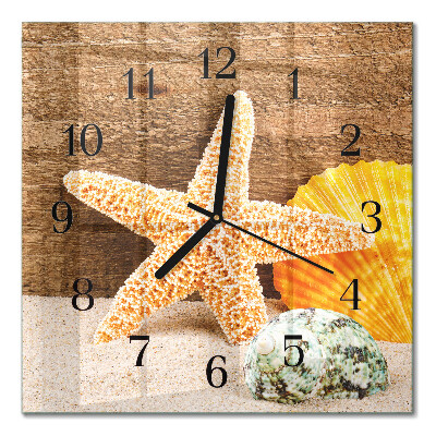 Square kitchen clock Starfish