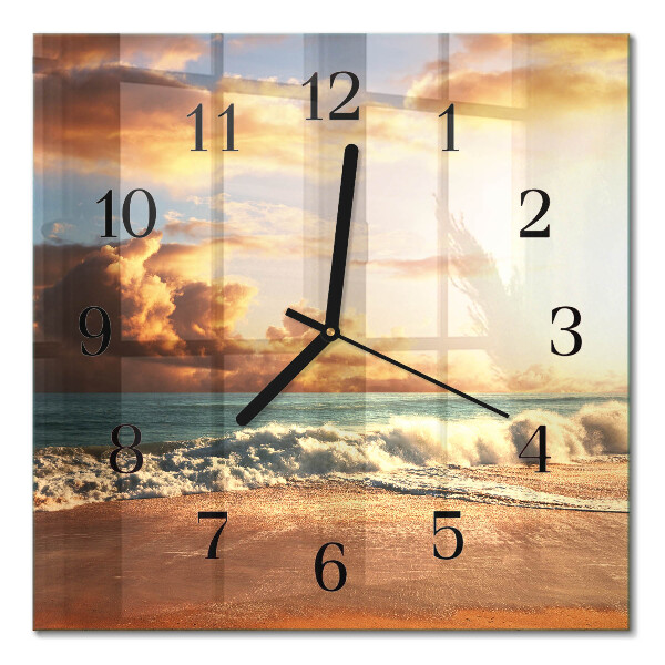 Square kitchen clock Sandy coast