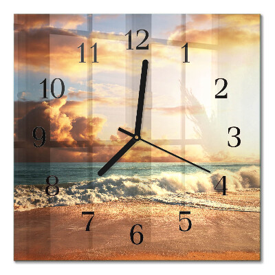 Square kitchen clock Sandy coast