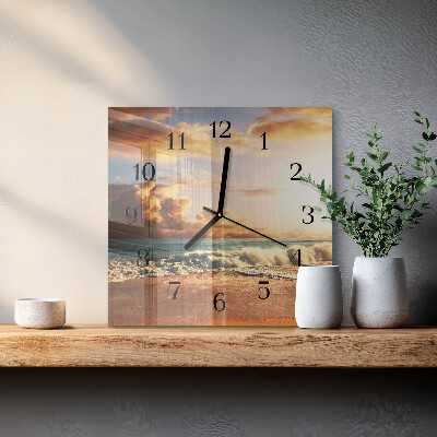 Square kitchen clock Sandy coast