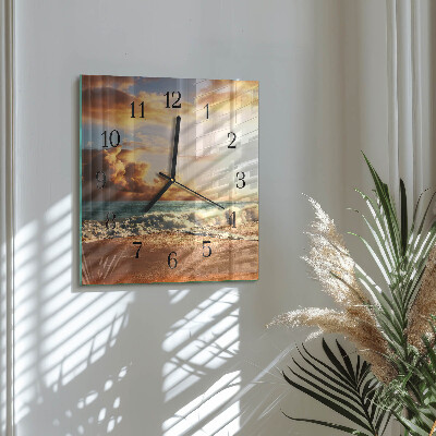 Square kitchen clock Sandy coast