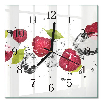 Square kitchen clock Raspberries