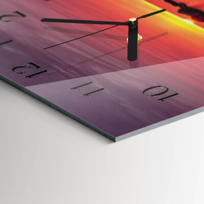 Square kitchen clock Sunset