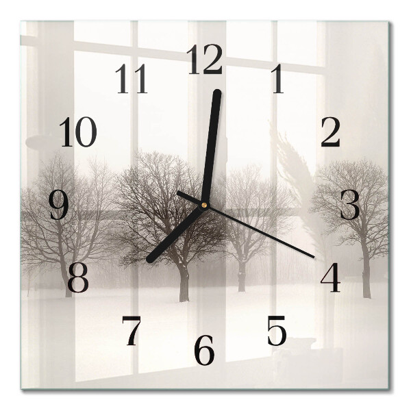 Glass clock square Winter