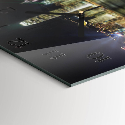Glass wall clock square Horizon