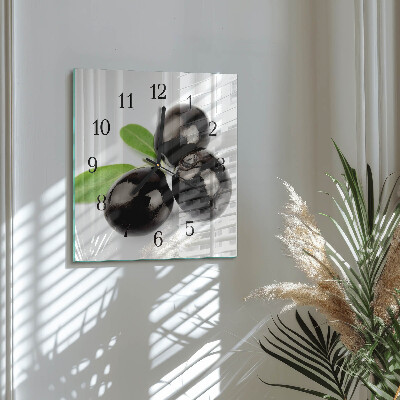 Square kitchen clock Olives