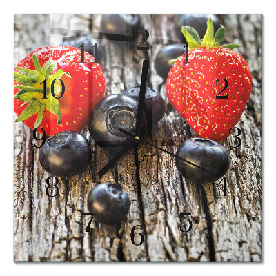 Square wall clock Berries
