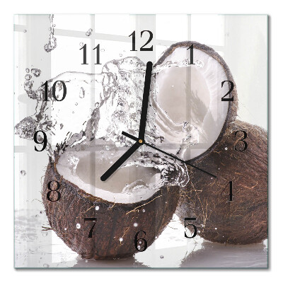 Glass clock square Coconuts