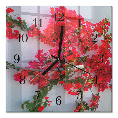 Square wall clock Flowers