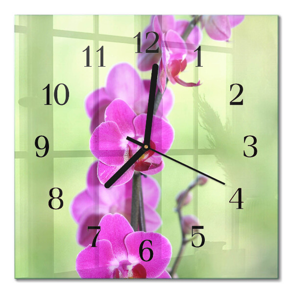Square wall clock Orchid
