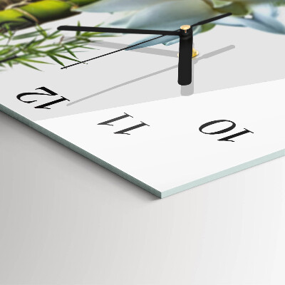Glass wall clock square Bamboo