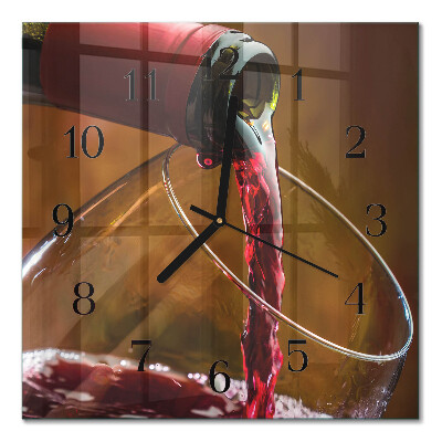 Square kitchen clock Wine