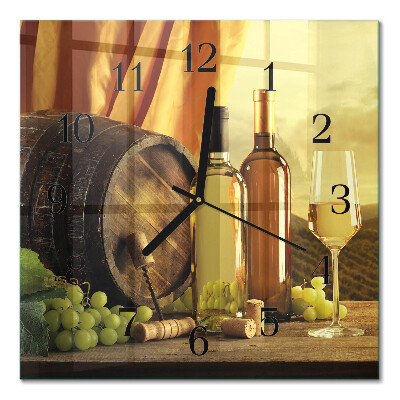 Square kitchen clock A barrel of wine